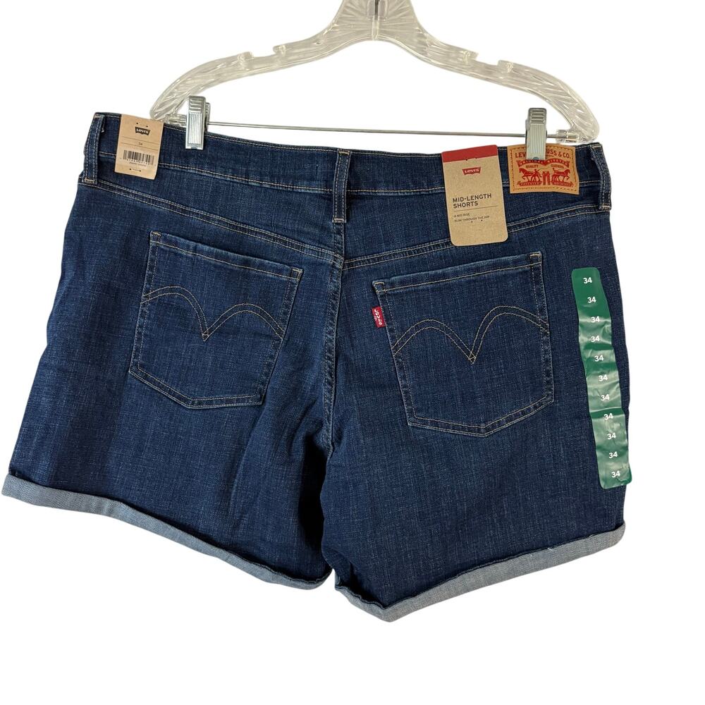 Levi's Shorts Women’s 34 Blue Mid Length Levis Denim Jeans Cotton 39” Waist - Picture 4 of 6